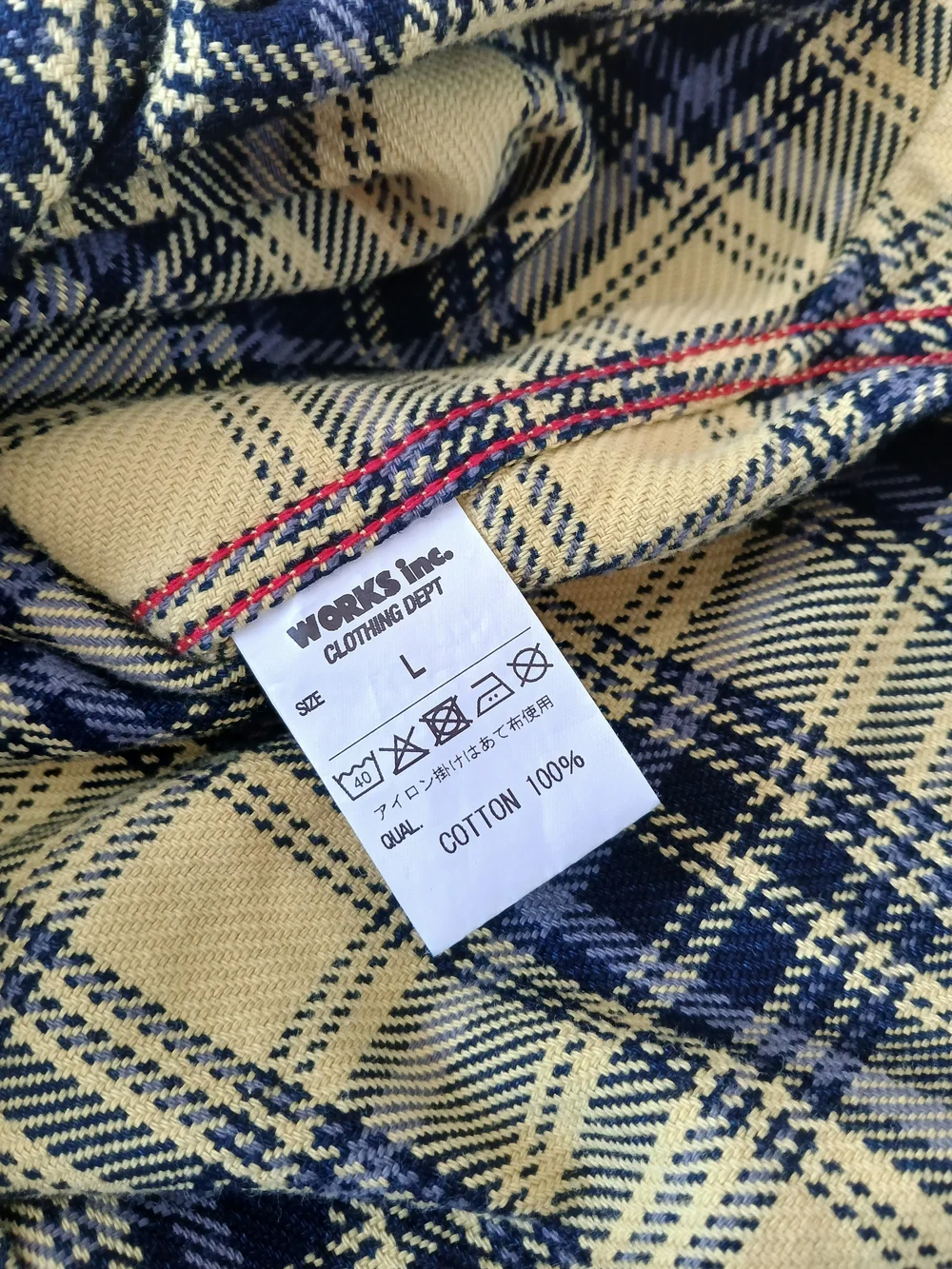 Iron Heart IHSH-412-YEL - 9oz Selvedge Indigo Check Flannel Work Shirt - Yellow - Picture 4 of 11